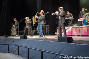 The Chicago band horn section performing live in concert at Kansas City's Starlight Theatre in Kansas City, MO on May 19, 2019.