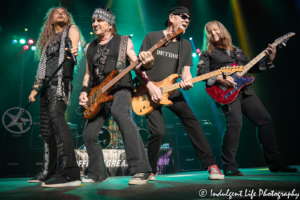 Hard rock band Great White live on stage at Star Pavilion inside Ameristar Casino Hotel Kansas City on May 24, 2019.