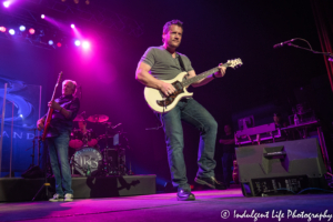 Guitar player Colin Whinnery with drummer Ryan Ricks and frontman Wayne Nelson of Little River Band at Ameristar Casino in Kansas City, MO on May 3, 2019.