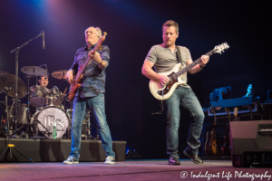 Frontman Wayne Nelson, guitarist Colin Whinnery and drummer Ryan Ricks of Little River Band live in concert at Ameristar Casino in Kansas City, MO on May 3, 2019.