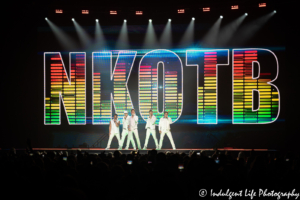 NKOTB performing among a jam-packed Sprint Center crowd in Kansas City, MO during the "Mixtape" tour stop on May 7, 2019.