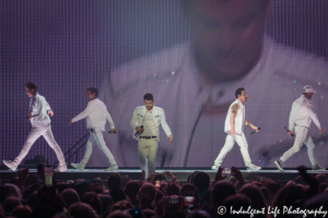 New Kids on the Block performing "My Favorite Girl" live on the "Mixtape" tour performance stop at Sprint Center in Kansas City, MO on May 7, 2019.