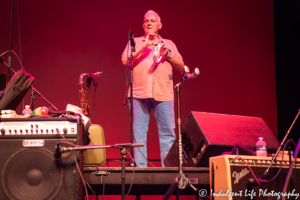 Musician Bill Jones of The Ozark Mountain Daredevils playing the tambourine at Ameristar Casino in Kansas City, MO on May 18, 2019.