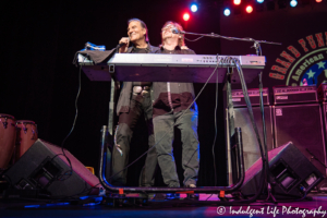 Grand Funk Railroad frontman Max Carl performing with keyboardist Tim Cashion at Ameristar Casino Hotel Kansas City on June 1, 2019.