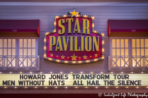 Star Pavilion marquee at Ameristar Casino featuring Howard Jones on his "Transform" tour with Men Without Hats and All Hail the Silence in Kansas City on June 22, 2019.