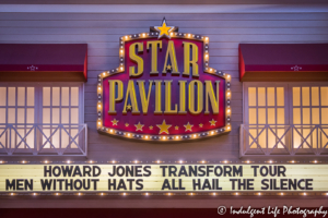 Star Pavilion marquee at Ameristar Casino featuring Howard Jones on his "Transform" tour with Men Without Hats and All Hail the Silence in Kansas City on June 22, 2019.