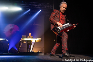 Howard Jones playing the keytar with Robbie Bronnimann on the keyboards during his "Transform" tour stop at Ameristar Casino in Kansas City, MO on June 22, 2019.