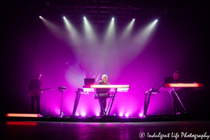 Howard Jones live on his "Transform" tour with guitarist Robin Boult and keyboard player Robbie Bronniman at Ameristar Casino in Kansas City, MO on June 22, 2019.