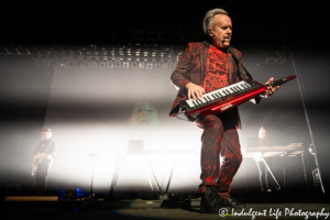 Howard Jones with keyboard player Robbie Bronnimann and guitarist Robin Boult during his "Transform" tour stop at Ameristar Casino Hotel Kansas City on June 22, 2019.