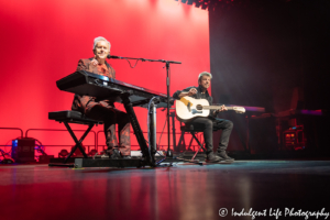 Howard Jones and Robin Boult performing an acoustic rendition of "No One is to Blame" during the "Transform" tour stop at Star Pavilion inside Ameristar Casino Hotel Kansas City on June 22, 2019.