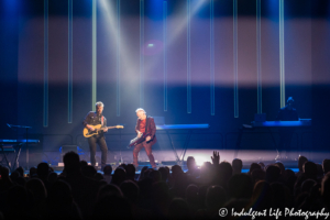 Howard Jones on keytar jamming with guitarist Robin Boult at Star Pavilion inside of Ameristar Casino Hotel Kansas City on June 22, 2019.