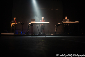 Howard Jones performing live with guitarist Robin Boult and keyboard player Robbie Bronnimann at Ameristar Casino's Star Pavilion in Kansas City, MO on June 22, 2019.