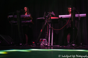 Keyboard players Rachel Ashmore and Louise Porter of Men Without Hats performing live at Ameristar Casino Hotel Kansas City on June 22, 2019.