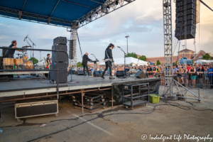 Jam packed crowd on the Town Center Plaza in Leawood, KS to see A Flock of Seagulls headlining Sunset Music Fest on June 27, 2019.