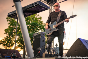 A Flock of Seagulls lead singer, keyboard player and guitarist Mike Score live in concert at Town Center Plaza's Sunset Music Fest in Leawood, KS on June 27, 2019.