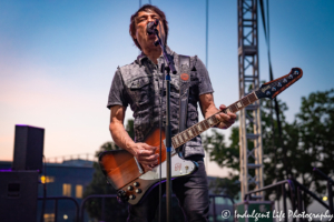 Guitar player Gord Deppe of A Flock of Seagulls performing live at Sunset Music Fest on the Town Center Plaza in Leawood, KS on June 27, 2019.