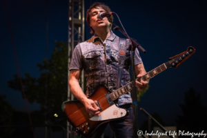 A Flock of Seagulls guitarist Gord Deppe in an encore performance at Sunset Music Fest on the Town Center Plaza in Leawood, KS on June 27, 2019.