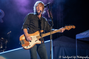 Foreigner bass guitarist Jeff Pilson playing live at the Missouri State Fair in Sedalia, MO on August 16, 2019.