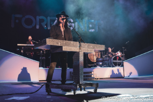 Foreigner multi-instrumentalist Tom Gimbel live on the keyboards at the Missouri State Fair on August 16, 2019.