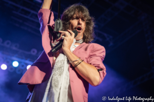 Lead singer Kelly Hansen of Foreigner singing live at the Missouri State Fair in Sedalia, MO on August 16, 2019.