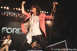 Lead singer Kelly Hansen of Foreigner live in concert at the Missouri State Fair in Sedalia, MO on August 16, 2019.