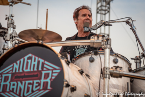 Night Ranger drummer Kelly Keagy of Night Ranger live in concert at the Missouri State Fair in Sedalia, MO on August 16, 2019.