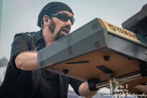 Night Ranger keyboardist Eric Levy live in concert at the Missouri State Fair's Pepsi Grandstand in Sedalia, MO on August 16, 2019.