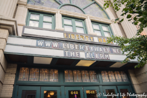 Marquee at Liberty Hall in downtown Lawrence, KS featuring The Alarm on August 10, 2019.