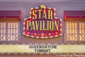 Star Pavilion marquee at Ameristar Casino Hotel Kansas City featuring Queensrÿche on September 20, 2019.