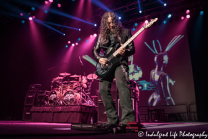 Queensrÿche guitar player Michael Wilton performing with touring drummer Casey Grillo at Ameristar Casino's Star Pavilion in Kansas City, MO on September 20, 2019.