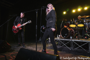 Kristen Dinsmore, Erik Ferentinos and Christian Johnson of Bow Wow Wow in concert together at the Aftershock in Merriam, KS on January 30, 2020.