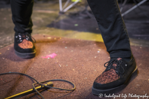When in Rome II lead singer Tony Fennell's shoes at the Aftershock in Merriam, KS on January 30, 2020.