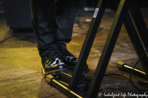 When in Rome II keyboard player Michael Floreale's shoes at the Aftershock in Merriam, KS on January 30, 2020.