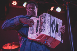 Zydeco musician Chubby Carrier performing live inside the Garage at Knuckleheads Saloon in Kansas City, MO on March 13, 2021.