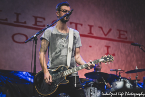 Collective Soul guitarist Jesse Triplett and drummer Johnny Rabb playing together at Azura Amphitheater in Bonner Springs, KS on June 25, 2021.