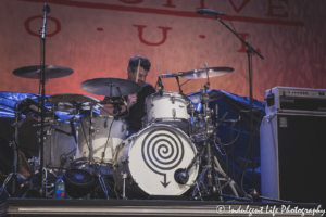 Collective Soul drummer Johnny Rabb live in concert at Azura Amphitheater in Bonner Springs, KS on June 25, 2021.