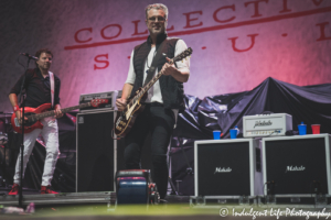 Guitarist Dean Roland and bass player Will Turpin performing live in Azura Amphitheater in Bonner Springs, KS on June 25, 2021.