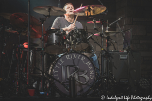 Drummer Ryan Ricks of Little River Band live in concert at Capital Region MU Health Care Amphitheater at Riverside Park in Jefferson City, MO on June 4, 2021.