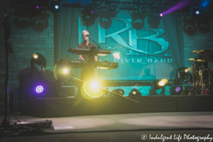 Keyboardist Chris Marion of LRB playing live at Riverside Park Amphitheater in Jefferson City, MO on June 4, 2021.