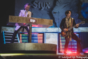 Styx band members Lawrence Gowan and Will Evankovich live in concert together at Azura Amphitheater in Bonner Springs, KS on June 25, 2021.