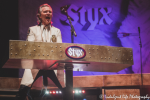 Styx singer and keyboardist Lawrence Gowan performing live at Azura Amphitheater in Bonner Springs, KS on June 25, 2021.