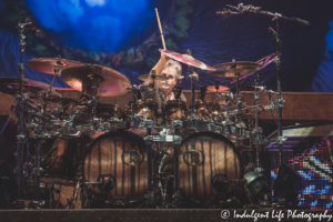 Styx drummer Todd Sucherman playing live at Azura Amphitheater in Bonner Springs, KS on June 25, 2021.