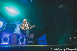 Styx guitarist Tommy Shaw singing "The Grand Illusion" at Azura Amphitheater in Bonner Springs, KS on June 25, 2021.