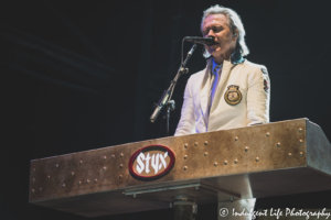 Singer and keyboard player Lawrence Gowan of Styx live in concert at Azura Amphitheater in Bonner Springs, KS on June 25, 2021.