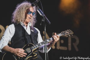 Guitarist Bruce Watson of Foreigner performing live at Hartman Arena in Park City, KS on August 7, 2021.