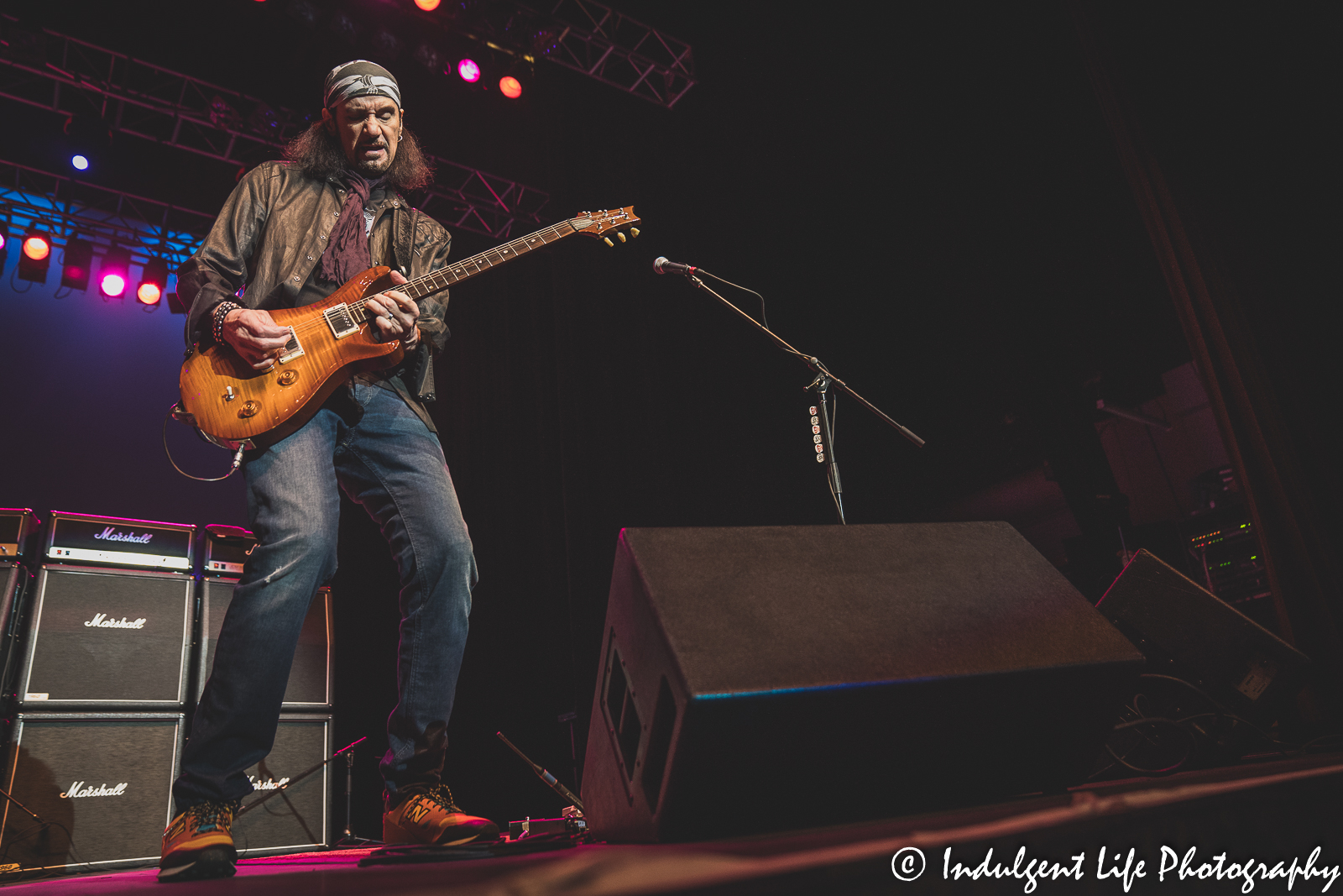 Bruce Kulick of Grand Funk Railroad shredding the guitar at Ameristar Casino in North Kansas City, MO on September 18, 2021.