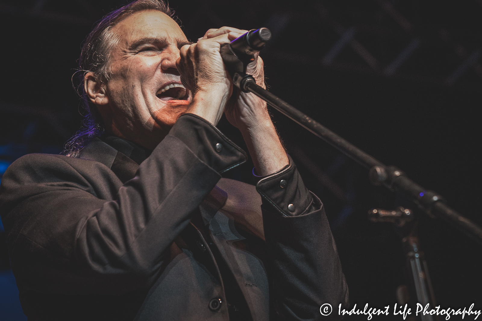 Grand Funk Railroad frontman Max Carl performing live in concert at Ameristar Casino Hotel Kansas City on September 18, 2021.