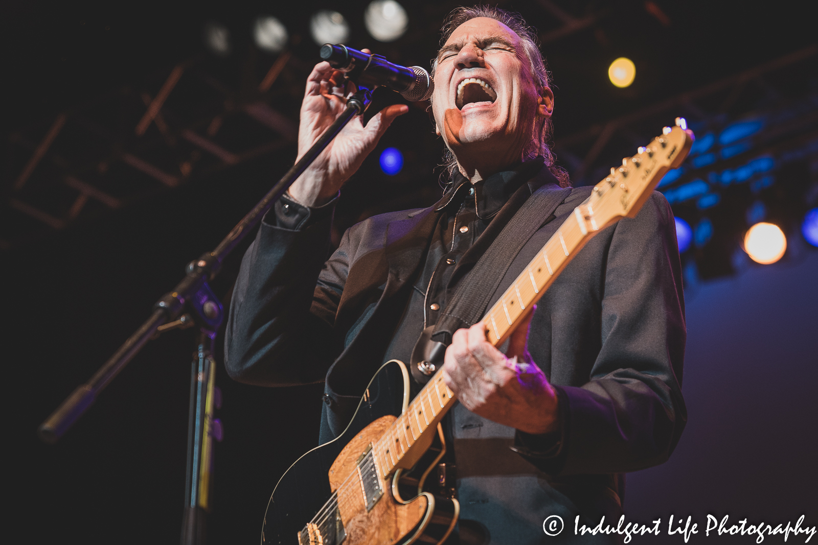 Grand Funk Railroad lead singer and rhythm guitarist Max Carl live in concert at Ameristar Casino's Star Pavilion in Kansas City, MO on September 18, 2021.
