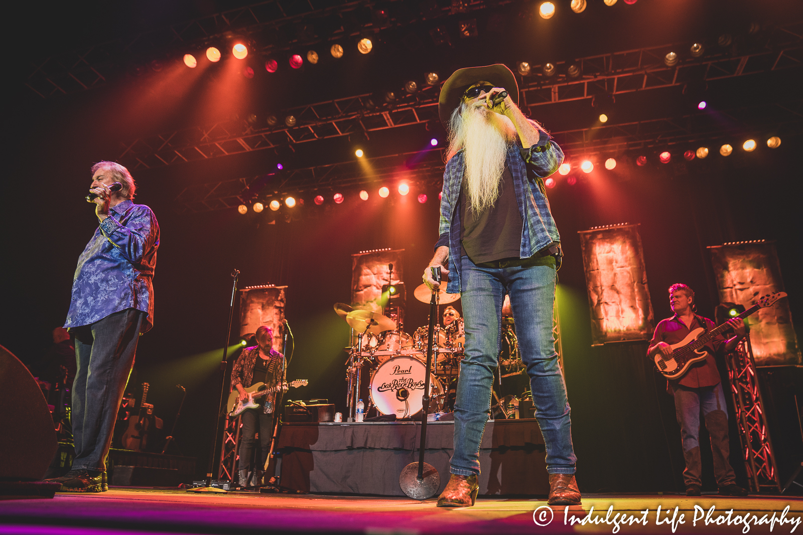 William Lee Golden and Duane Allen of The Oak Ridge Boys performing together at Star Pavilion inside of Ameristar Casino Hotel Kansas City on September 24, 2021.