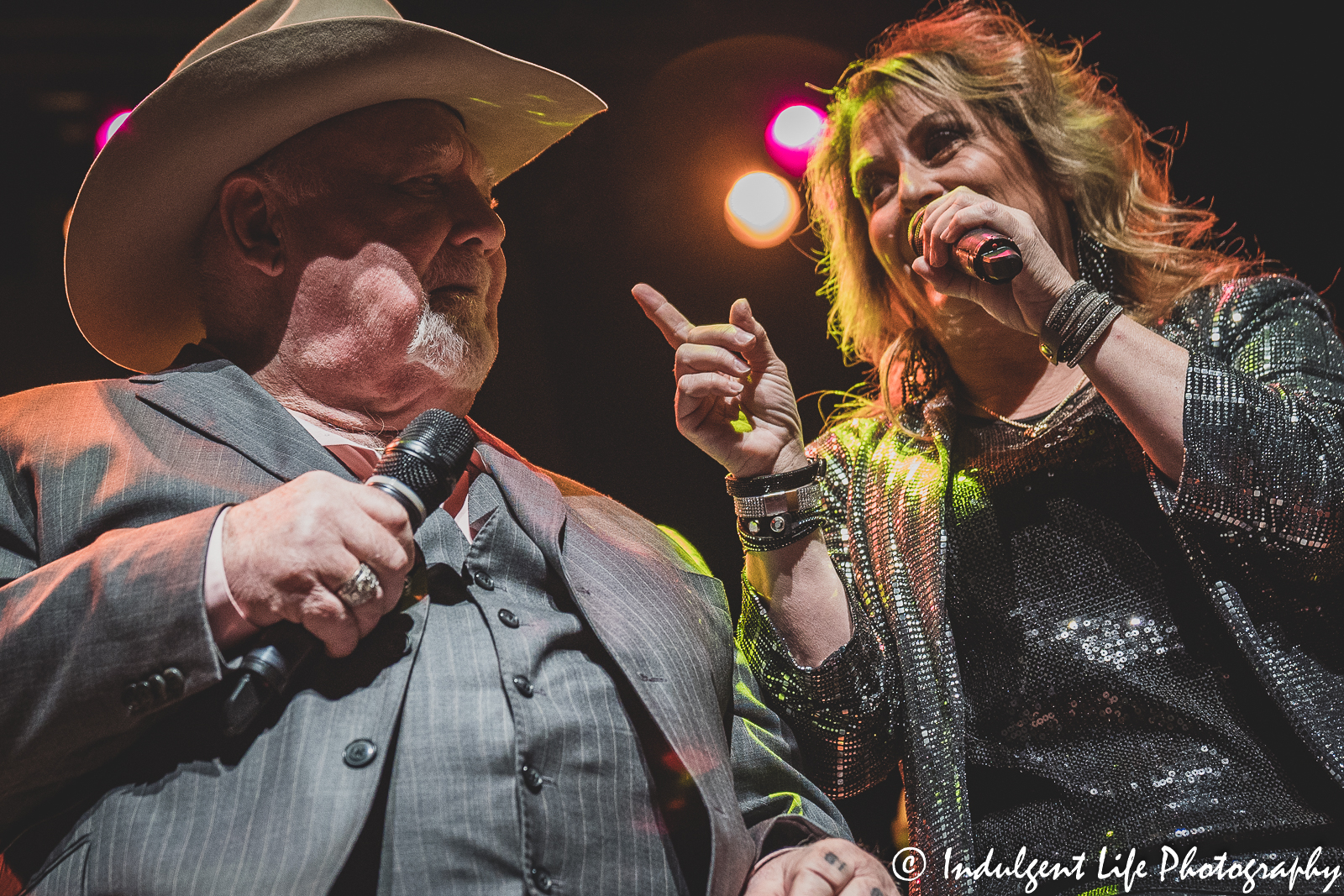 Urban Cowboy Johnny Lee live in concert with his backup singer at Star Pavilion inside of Ameristar Casino in Kansas City, MO on November 13, 2021.